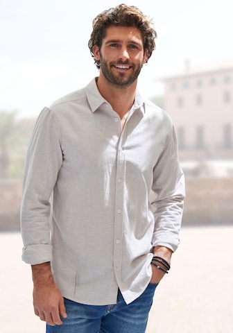 JOHN DEVIN Regular fit Button Up Shirt in Beige