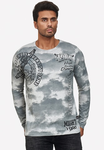 Rusty Neal Cooles Longsleeve mit angesagtem Allover-Print in Grau: predná strana