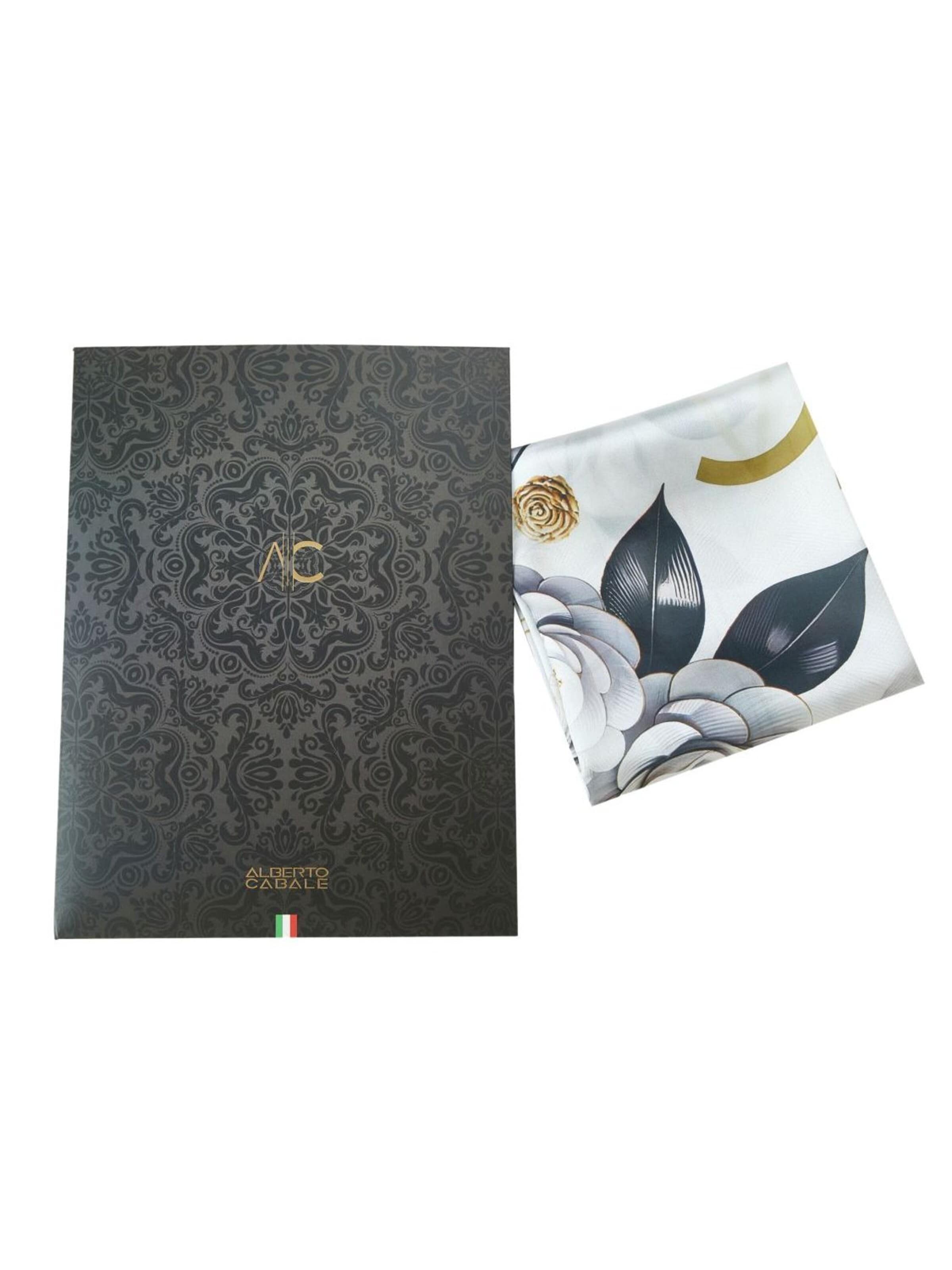 alberto cabale Scarf 'Black Roses Cléo' in White