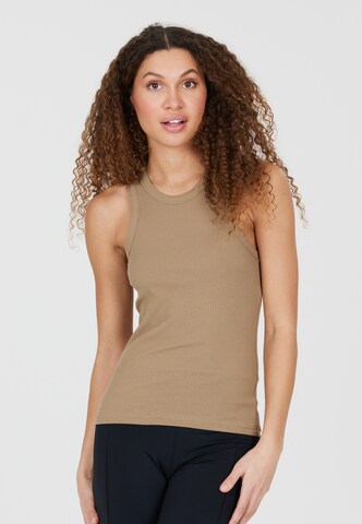 Athlecia Sports Top 'Lankae' in Brown: front