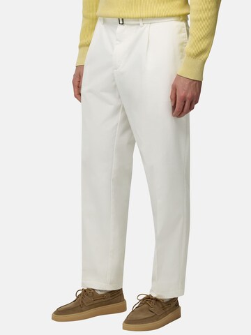 Slimfit Pantaloni con piega frontale di Boggi Milano in bianco: frontale
