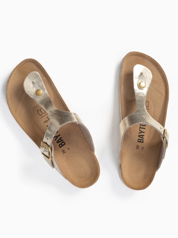 Bayton T-bar sandals 'Mercure' in Gold