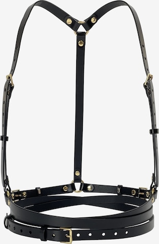 Haute Cuir Gürtel 'Slim Double Belt Harness' in Schwarz: Vorderseite