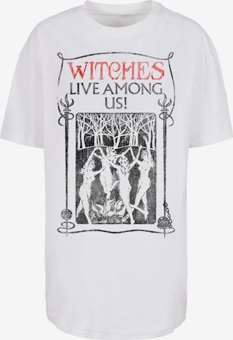 F4NT4STIC Oversized Shirt 'Fantastic Beasts Witches Live Among Us' in White: front
