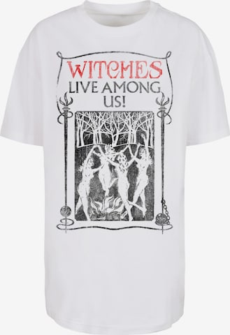 F4NT4STIC Oversized shirt 'Fantastic Beasts Witches Live Among Us' in Wit: voorkant