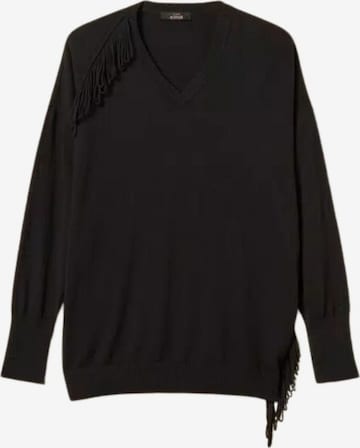 Twinset Sweater 'Actitude fringe knit top' in Black: front