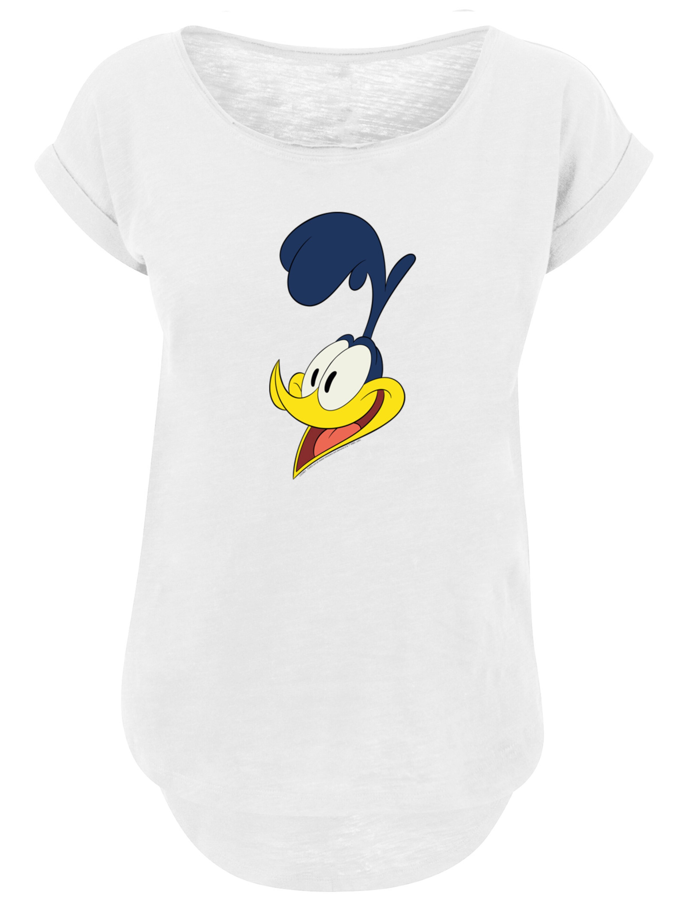 F4NT4STIC Shirt 'Looney Tunes Road Runner Face' in de kleur Blauw / Geel / Oranje / Wit, Productweergave