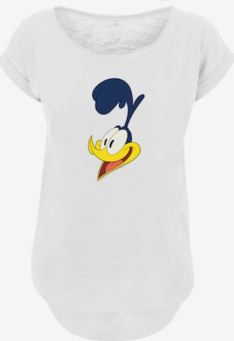 F4NT4STIC Shirt 'Looney Tunes Road Runner Face' in Wit: voorkant