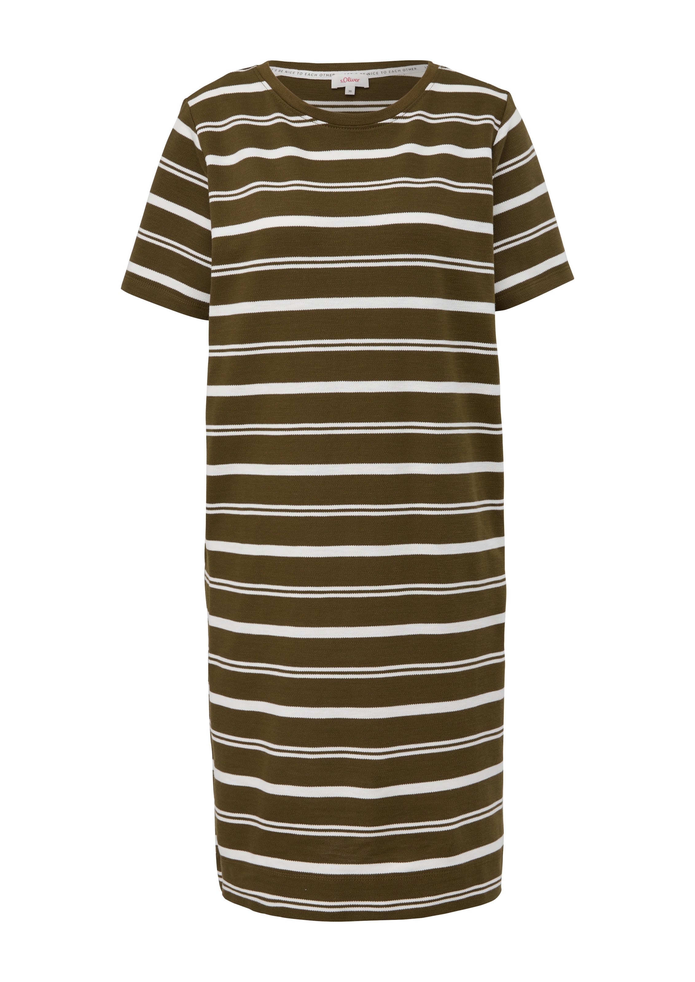 s.Oliver Kleid in khaki / weiß, Produktansicht