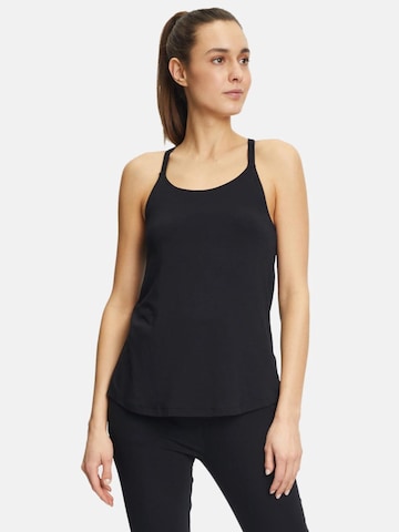 CURARE Yogawear Sporttop 'Spaghetti Top mit Bra - Black'‌‌‌‌‌‌‌‌ in Schwarz