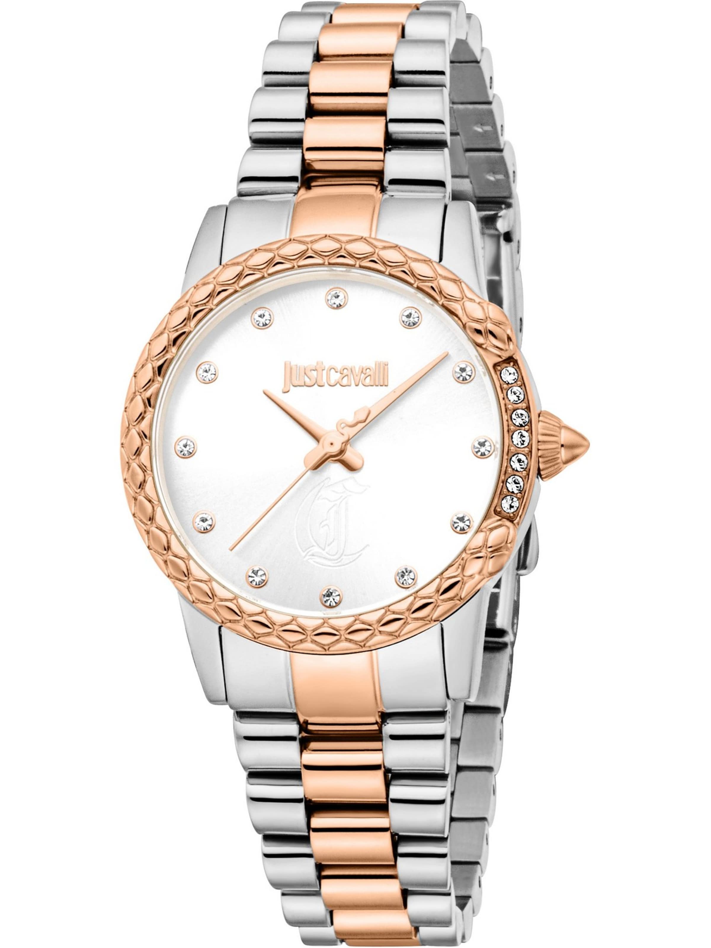Just Cavalli Analoguhr in Silber: Vorderseite
