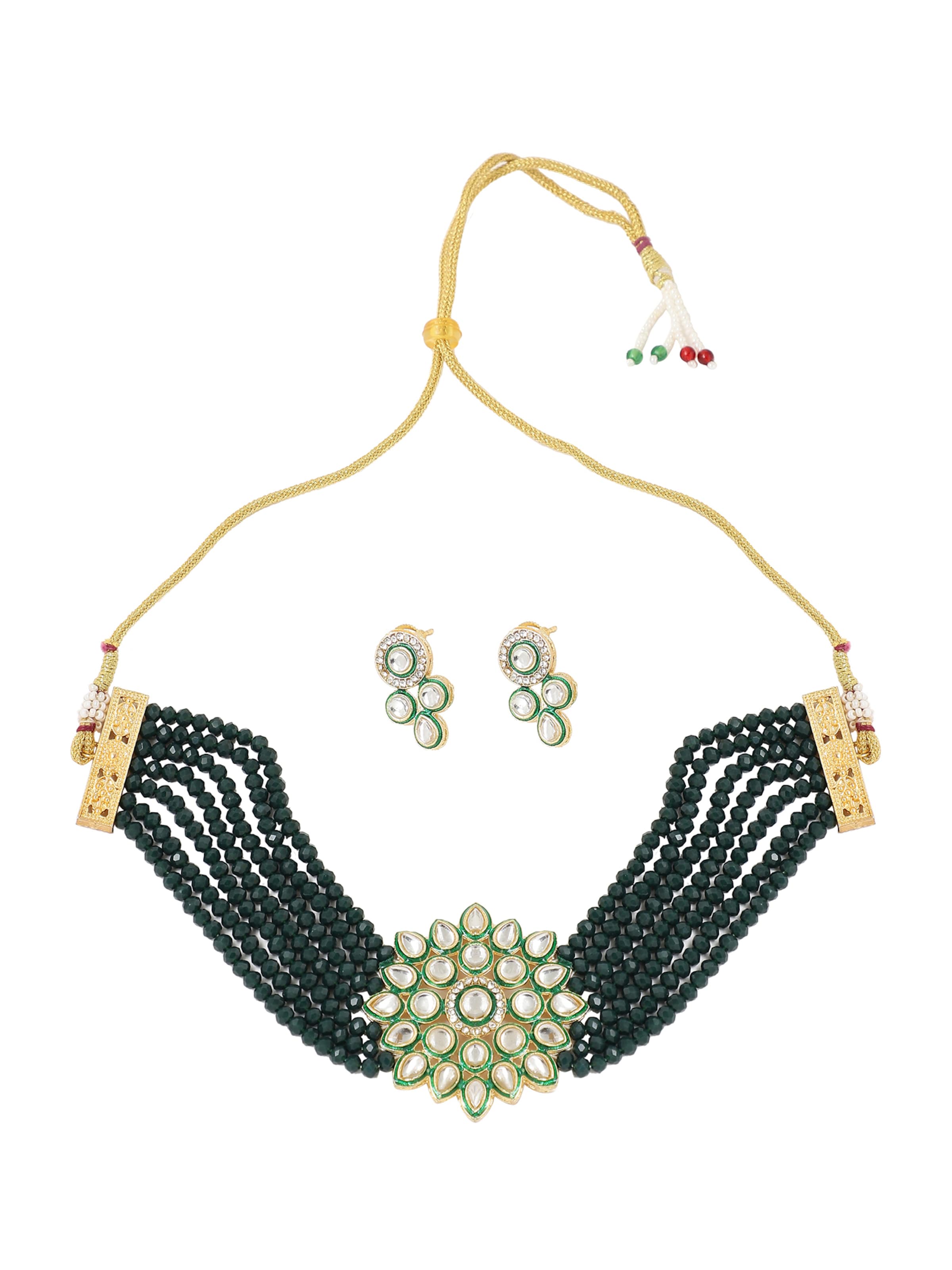 SOHI Ékszer szett 'Asiya' - zöld: elől