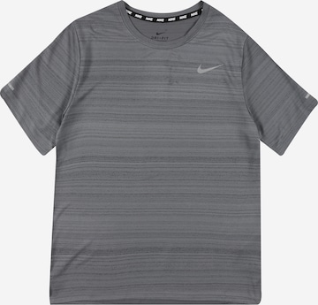 T-Shirt fonctionnel 'Miler' NIKE en gris : devant