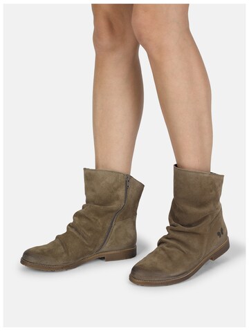 Felmini Wide Fit Ankle Boots in Green: front