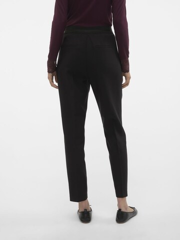 VERO MODA Slim fit Trousers with creases 'MIRA' in Black