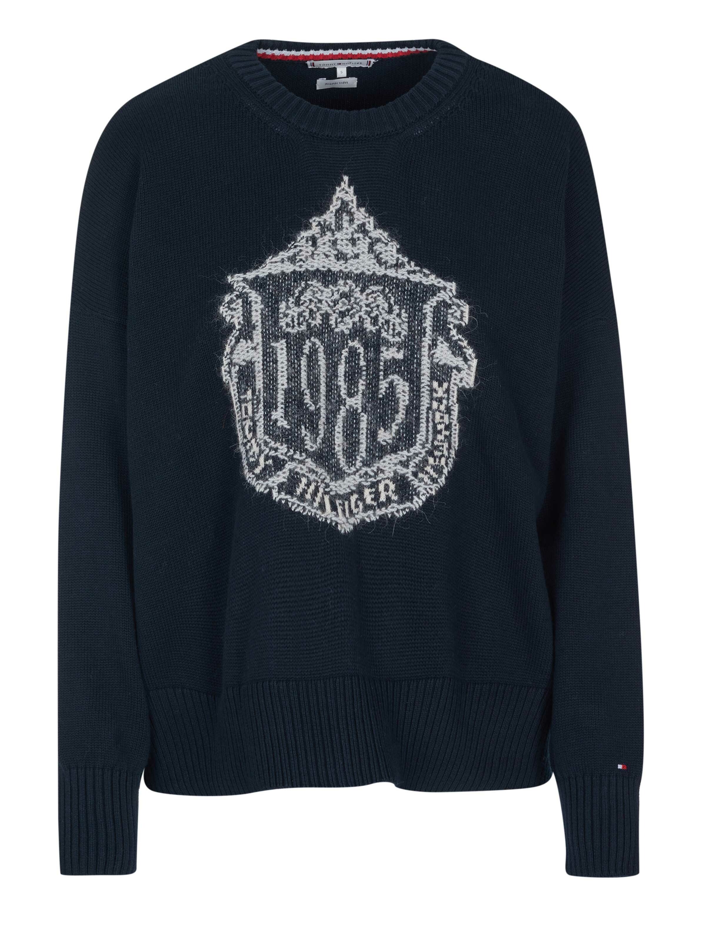TOMMY HILFIGER Trui in de kleur Nachtblauw / Offwhite, Productweergave