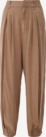 QS Tapered Trousers in Brown: front