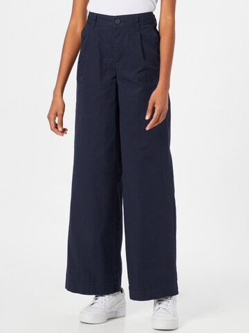 s.Oliver Wide leg Pleat-Front Pants in Blue: front