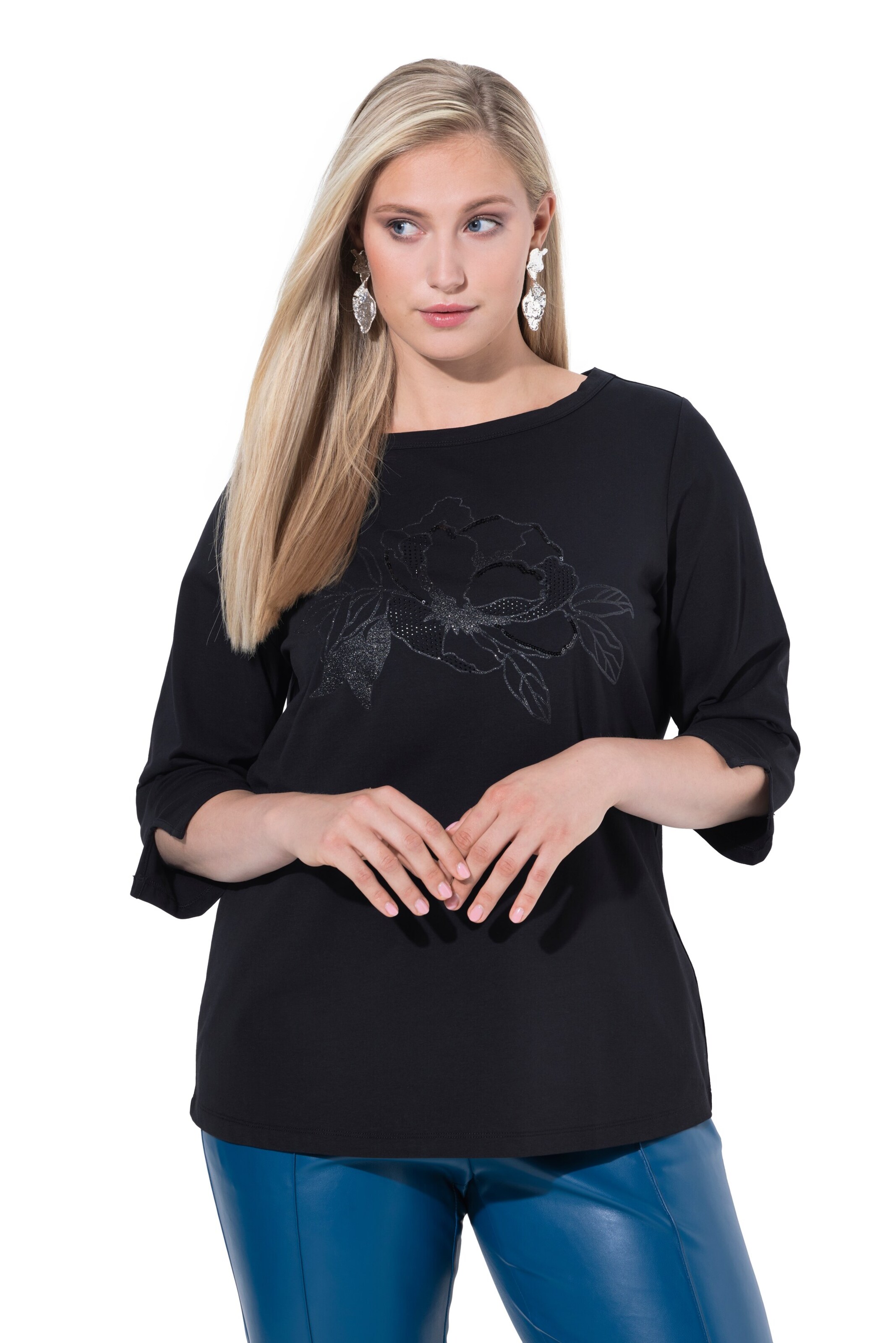 Ulla Popken Shirt in Black: front