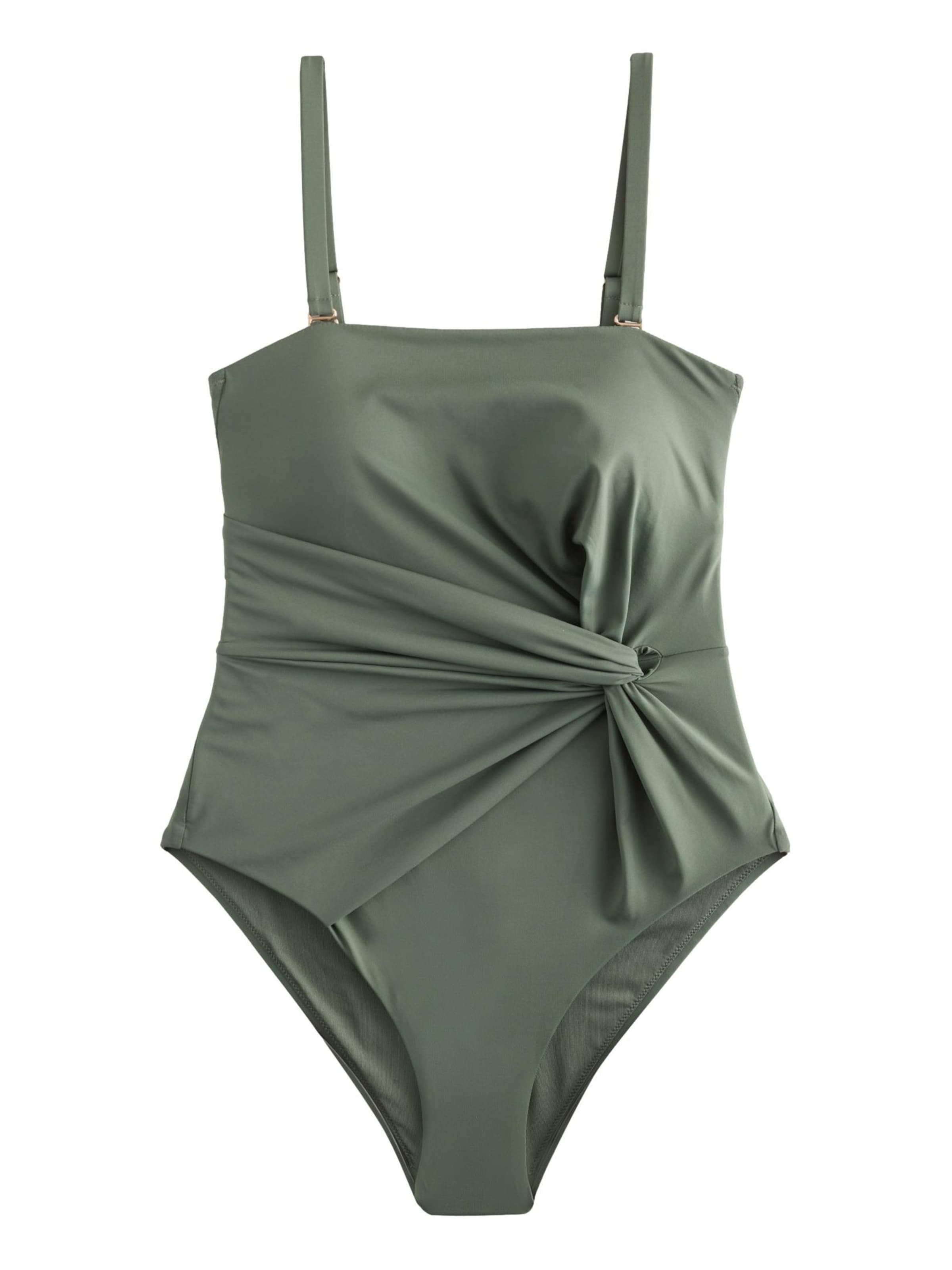 Next Bandeau Badeanzug in Grün: Vorderseite