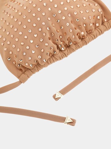 GUESS Triangle Bikini Top in Beige