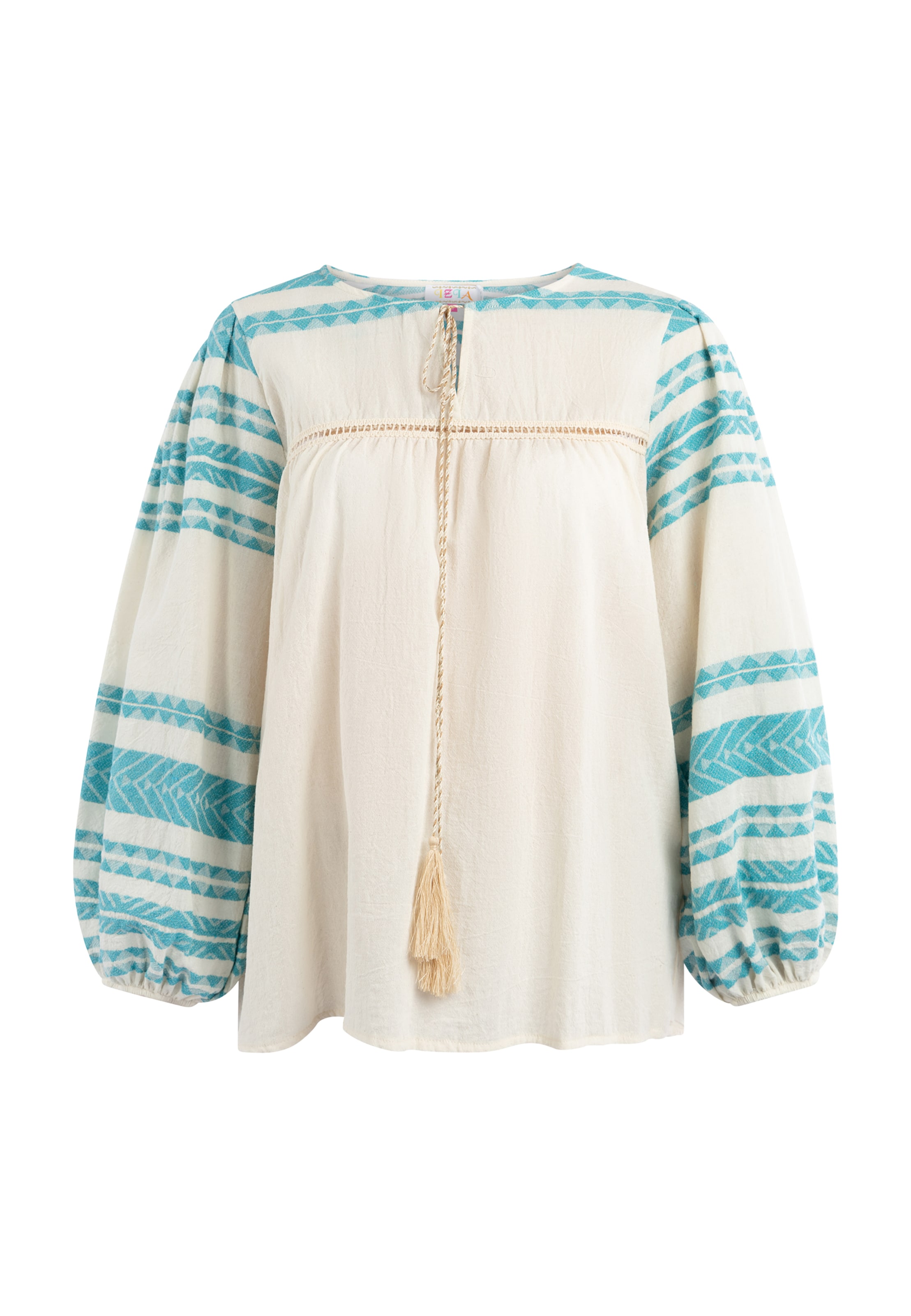 IZIA Halenka - tyrkysová / přírodní bílá, Produkt