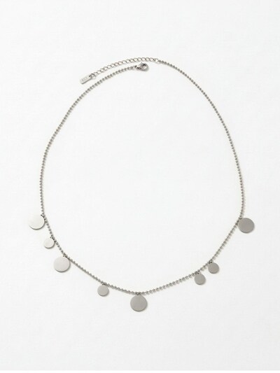ezüst DNSK Copenhagen Lánc 'NORA Waterproof Silver Stainless Steel Long Necklace – Brushed Finish' - 46 - 51, Termék nézet