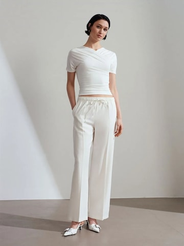 Wide Leg Pantalon Dilvin en blanc : devant