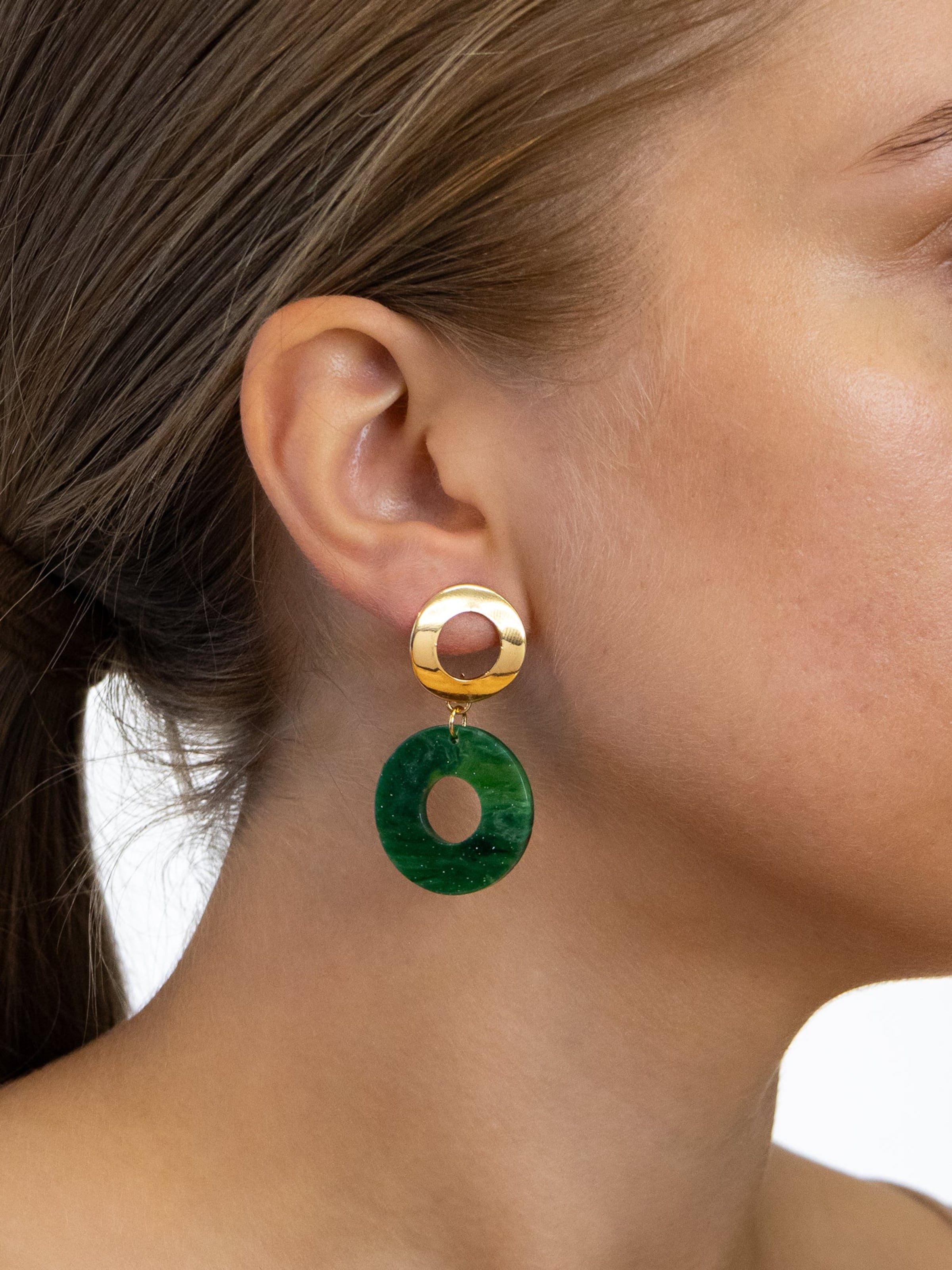 Fräulein Wunder - Brincos 'Acetat Adua' em verde: frente
