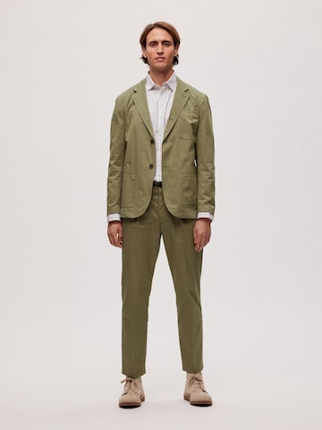 SELECTED HOMME Regular Pleat-front trousers 'LOIK' in Green