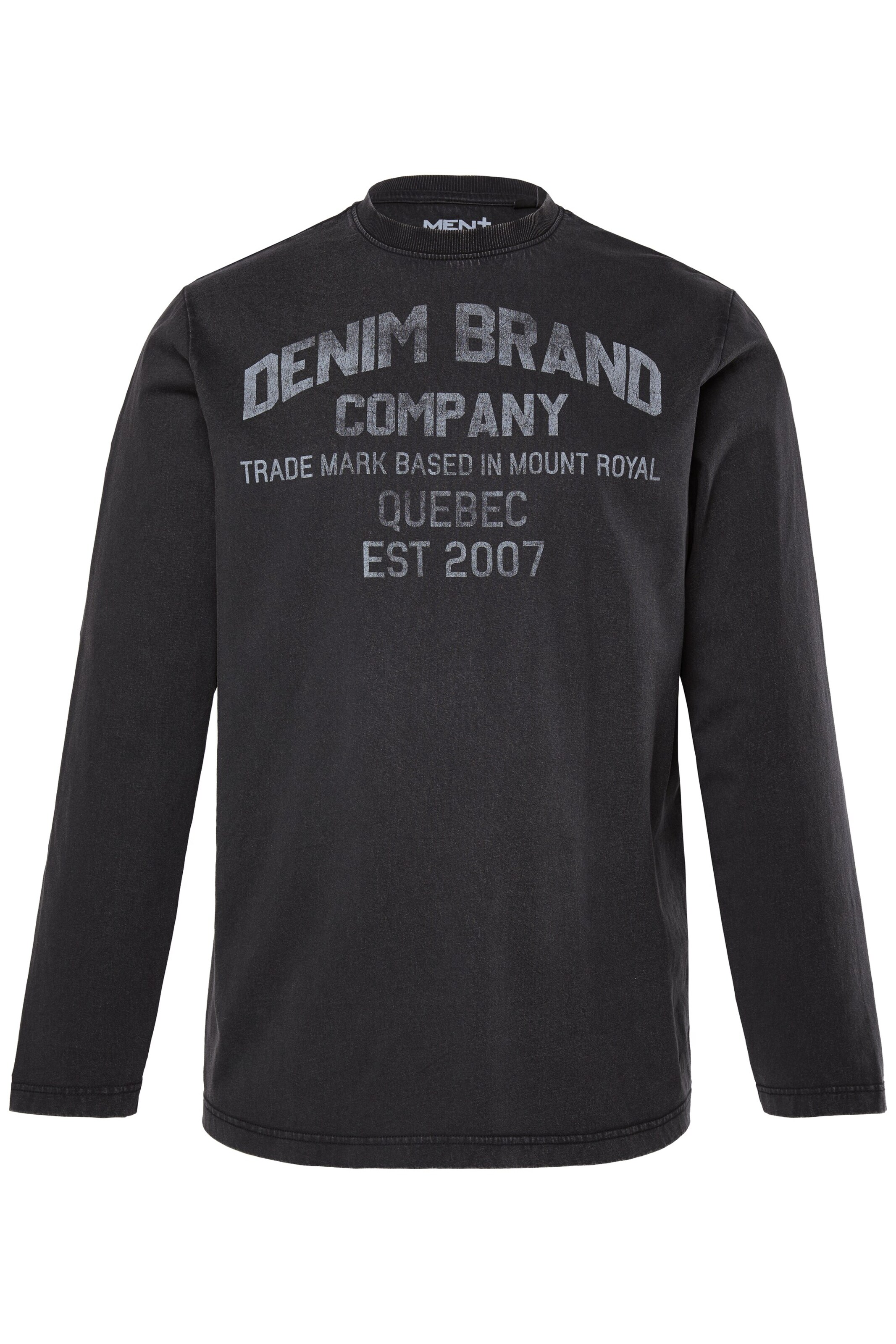 Men Plus Shirt in Zwart: voorkant