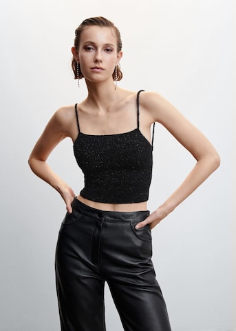 MANGO Knitted Top 'Spider' in Black: front