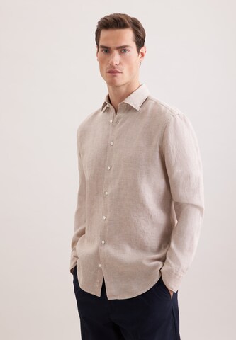 SEIDENSTICKER Regular fit Business shirt 'Smart Linen' in Beige: front