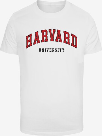 Merchcode Shirt 'Harvard University - Script' in Wit: voorkant