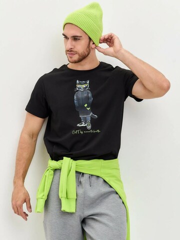 T-Shirt 'Sport Cat' Cat e Lolette en noir