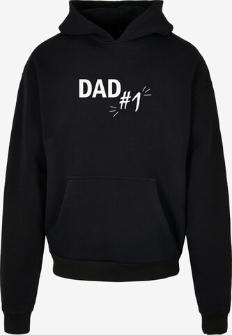 Merchcode Sweatshirt 'Fathers Day - Dad number 1' in Schwarz: predná strana