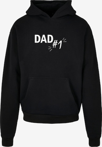 Merchcode Sweatshirt 'Fathers Day - Dad number 1' in Zwart: voorkant