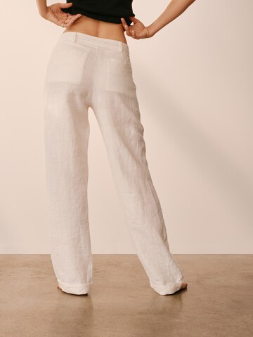 ABOUT YOU x Marie von Behrens Loose fit Trousers 'Viola' in White