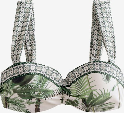 Next Bikini gornji dio u zelena / travnato zelena / bijela, Pregled proizvoda