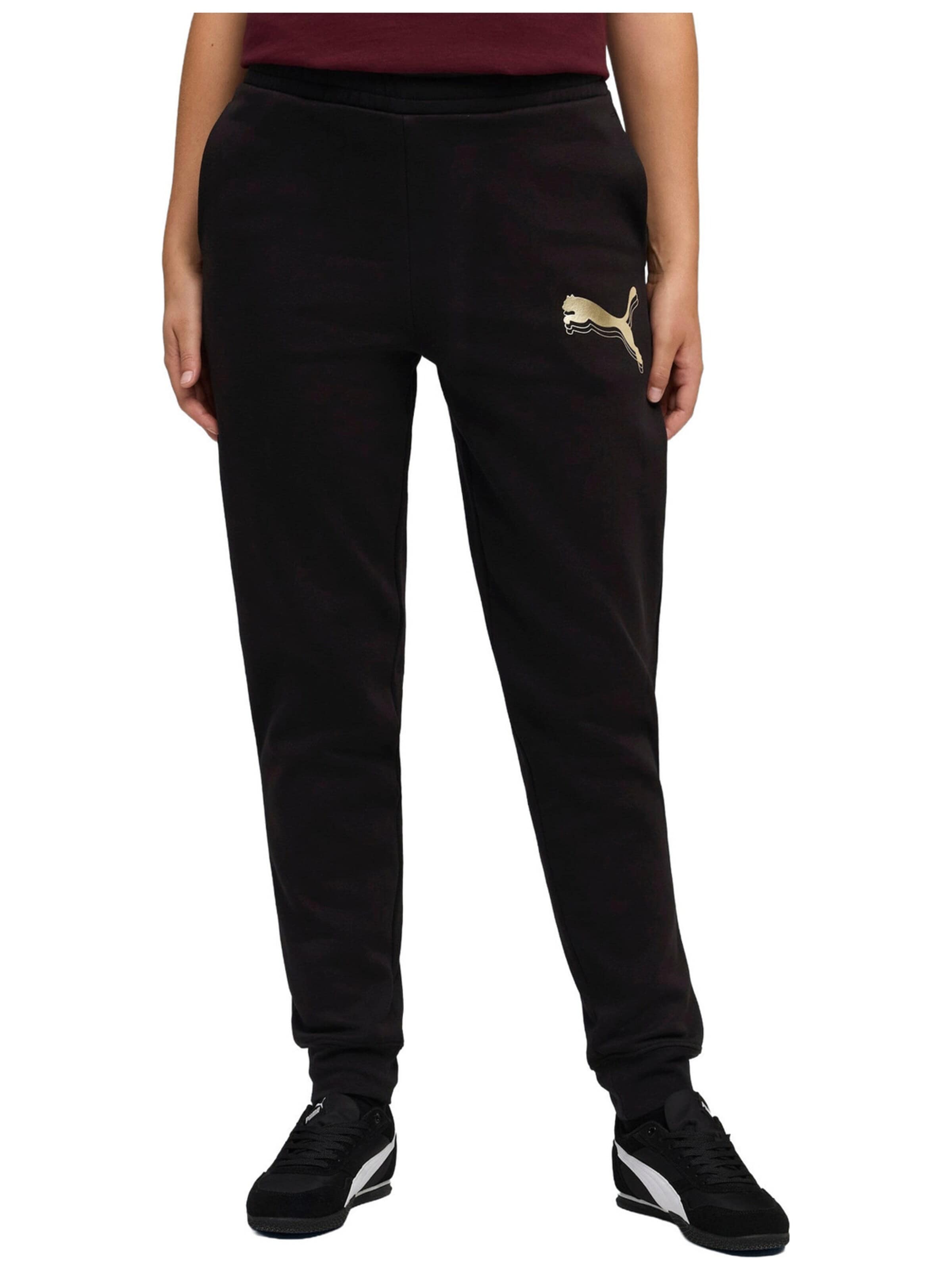 PUMA Pantalón deportivo 'Puma Ess Metallic Sweatpants Fl' en XL en negro, Vista del producto