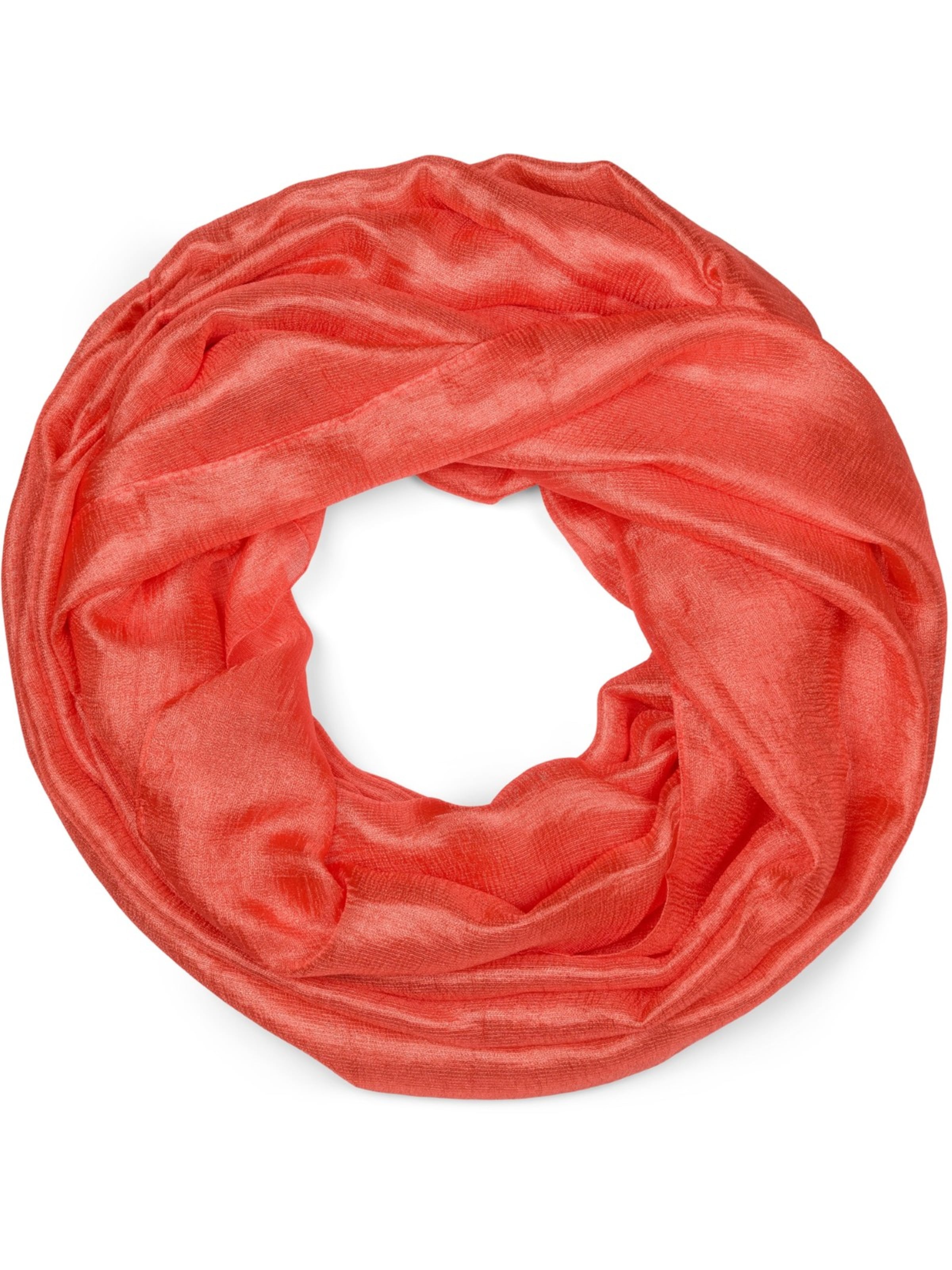 styleBREAKER Schlauchschal 'Seidiger Einfarbiger Loop'‌‌‌ in Orange: Vorderseite