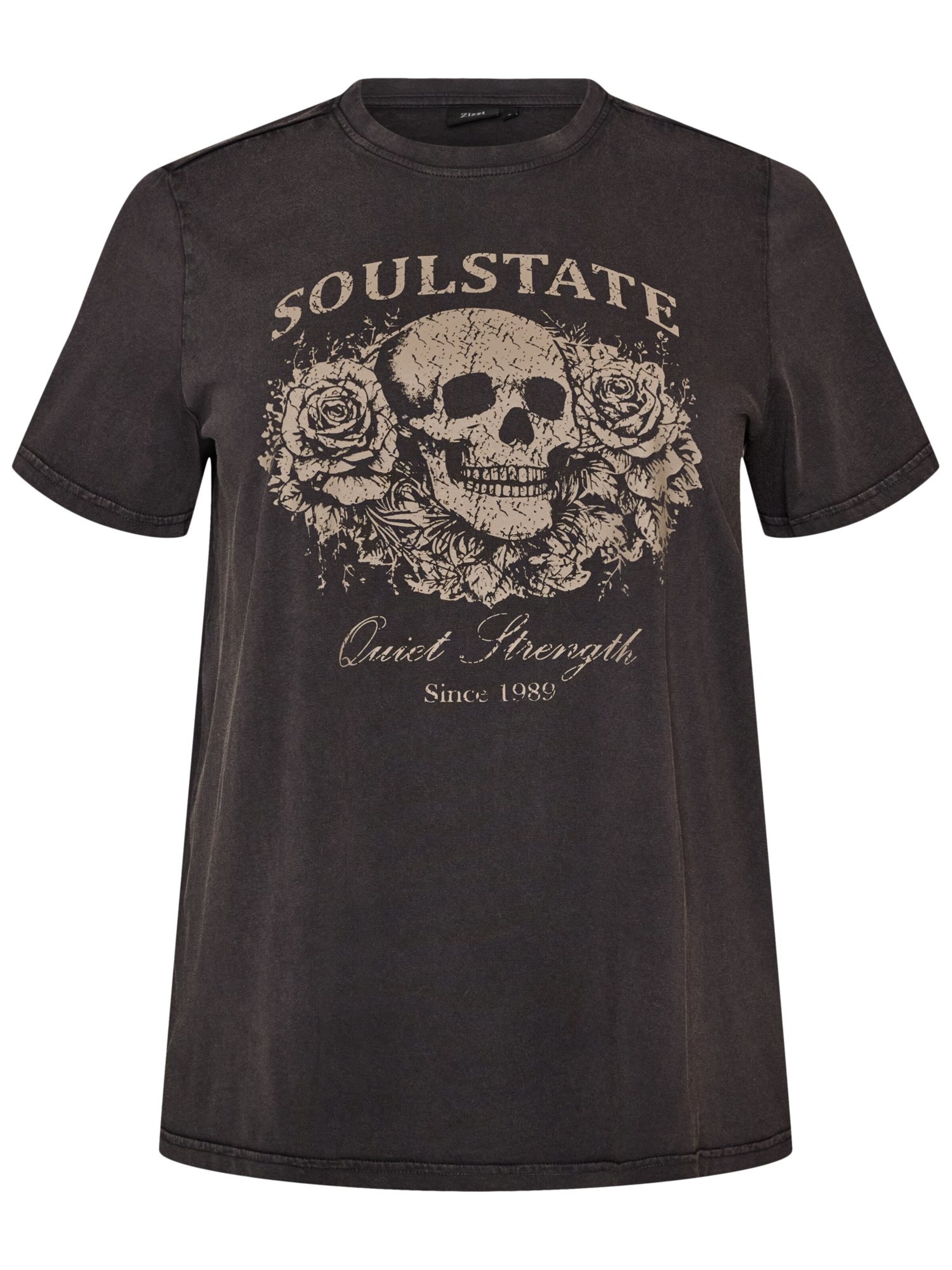 T-shirt Zizzi en gris : devant