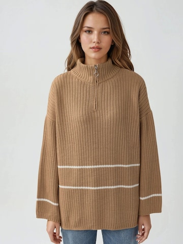 Hiccup Pullover in Beige: Vorderseite