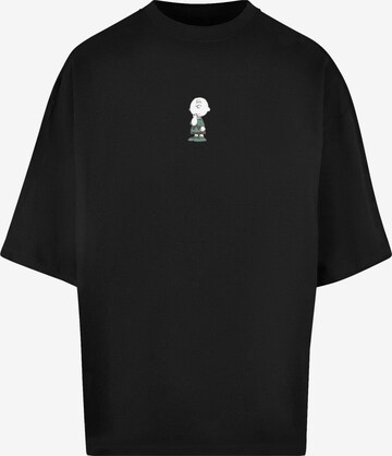 Maglietta 'Peanuts - Charlie Brown' di Merchcode in nero: frontale