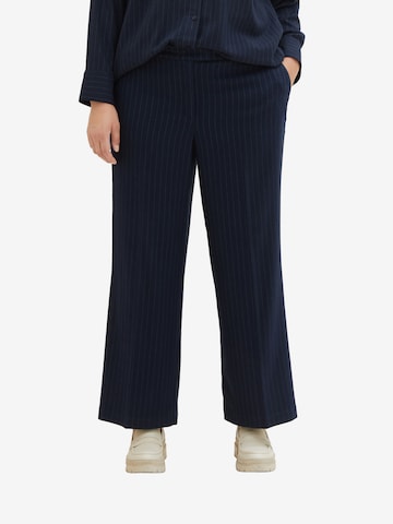 Tom Tailor Women + Wide leg Pantalon in Blauw: voorkant