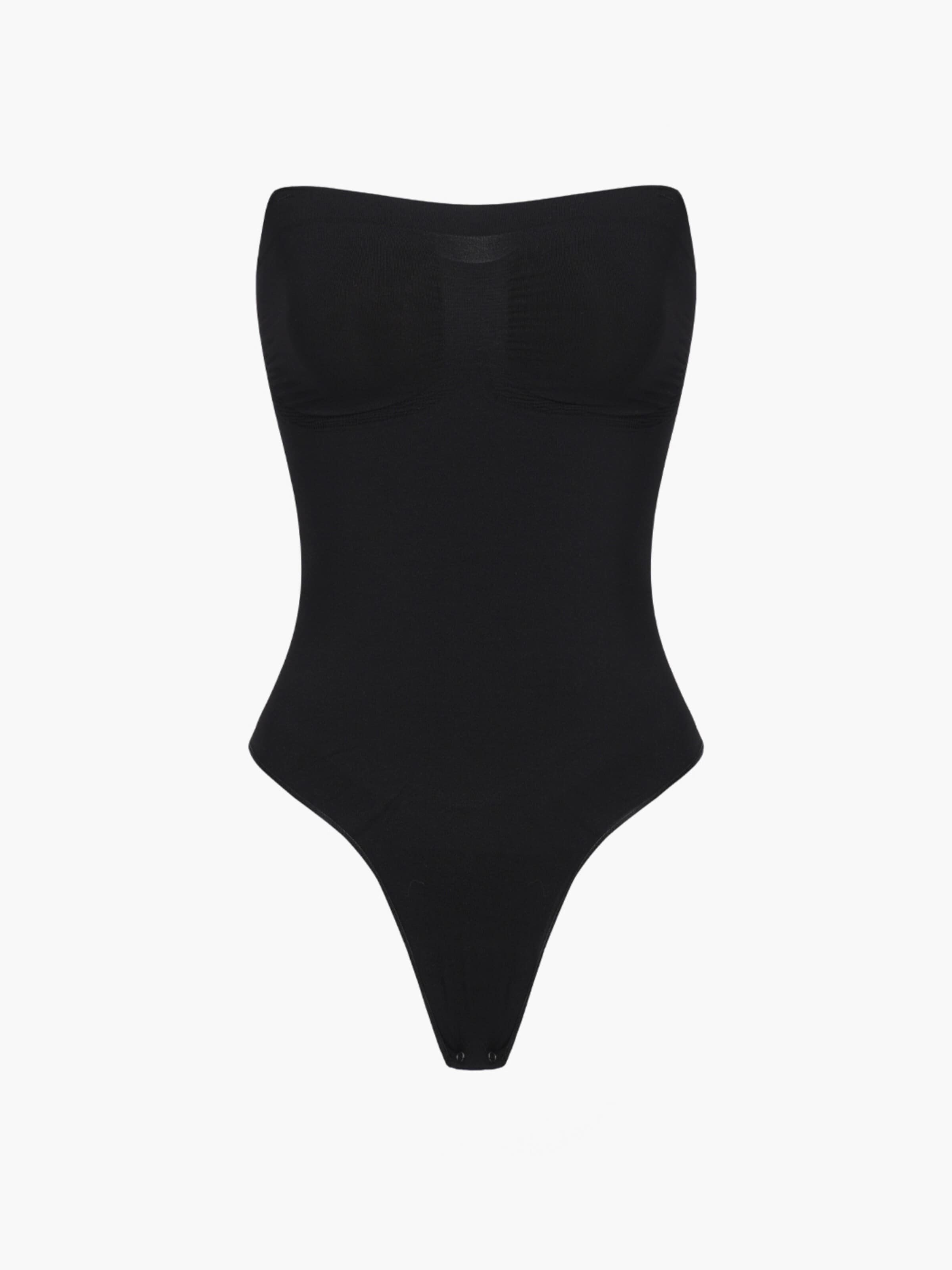 cfab (formerly creamy fabrics) Shapingbody 'Trägerloser Bodysuit Sculpting Shapewear mit String' i svart: framsida