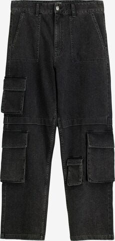 Loosefit Jeans cargo di Bershka in nero: frontale