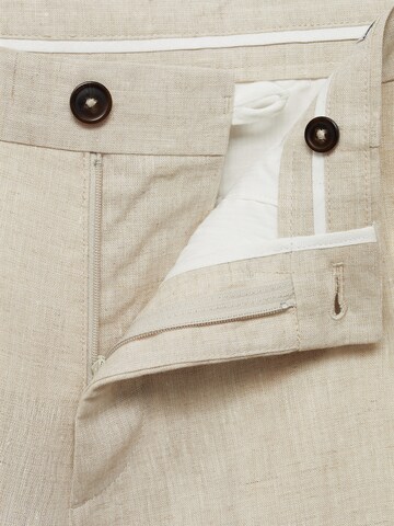 MANGO MAN Slimfit Broek 'Carp' in Beige