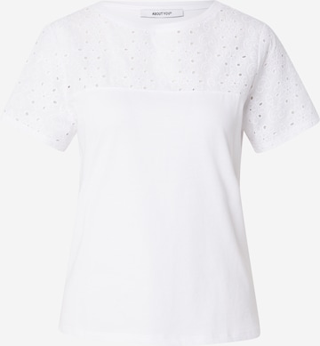 ABOUT YOU Μπλουζάκι 'Carla' σε λευκό: μπροστά