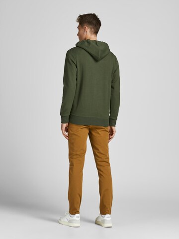 JACK & JONES Zip-Up Hoodie in Green